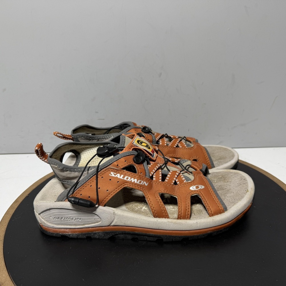 Salomon Sandals Shoes Mens Size 7 US 40 EU Orange Slip On Quicklace Outdoor